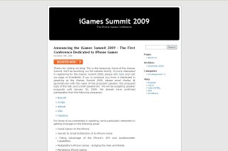 3/19、サンフランシスコで初のiPhone向けゲームのカンファレンスイベント「iGames Summit 2009」開催