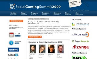 6/23　米カリフォルニアにて「Social Gaming Summit 2009」開催