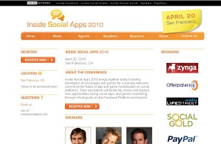 4/20、サンフランシスコにてソーシャルアプリ・カンファレンス「Inside Social Apps 2010」開催