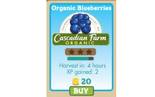 FarmVilleユーザー、Cascadian Farmタイアップの仮想ブルーベリーを3億1000万個植える
