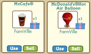 McDonald、FarmVilleにて1日だけのタイアップキャンペーンを実施