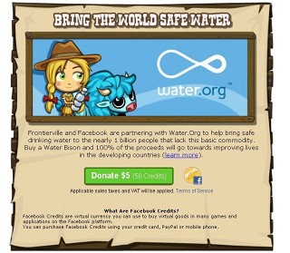 Zynga、開拓ソーシャルゲーム「FrontierVille」にて発展途上国に清潔な水を届けるチャリティプログラムを実施中