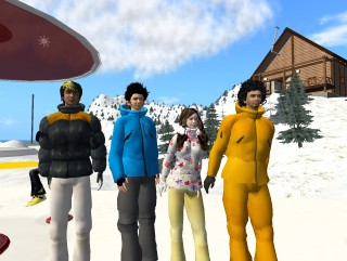 【Second Life】映画「銀色のシーズン」の出演者アバターとスキー・ジャンプ！