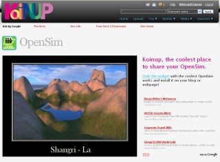 アメリカの仮想世界SNS「koinup」、カテゴリーに「OpenSIM」を追加