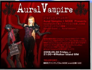 MODE×Aural Vampireセカンドライフ内スペシャルライブ開催！！