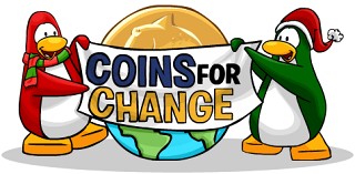 Club Penguin、寄付する慈善活動を投票で決める「Coins for Change」実施